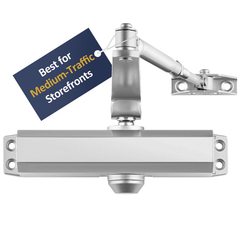 Lawrence Medium Duty Commercial Automatic Door Closer - Surface-Mounted Auto Door Closer for Home, Garage & Light Commercial Door Use - Embassy Series LH534 - Image 1
